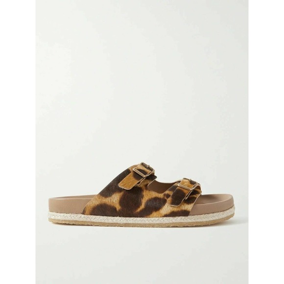 YUKETEN Sal 2 Leopard-Print Calf-Hair Sandals $442.00 main image 5
